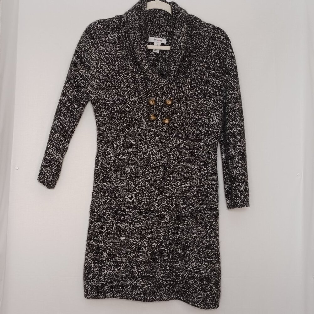 Women's Style & Co. Grey/Black Sweater Midi Dress Size Medium